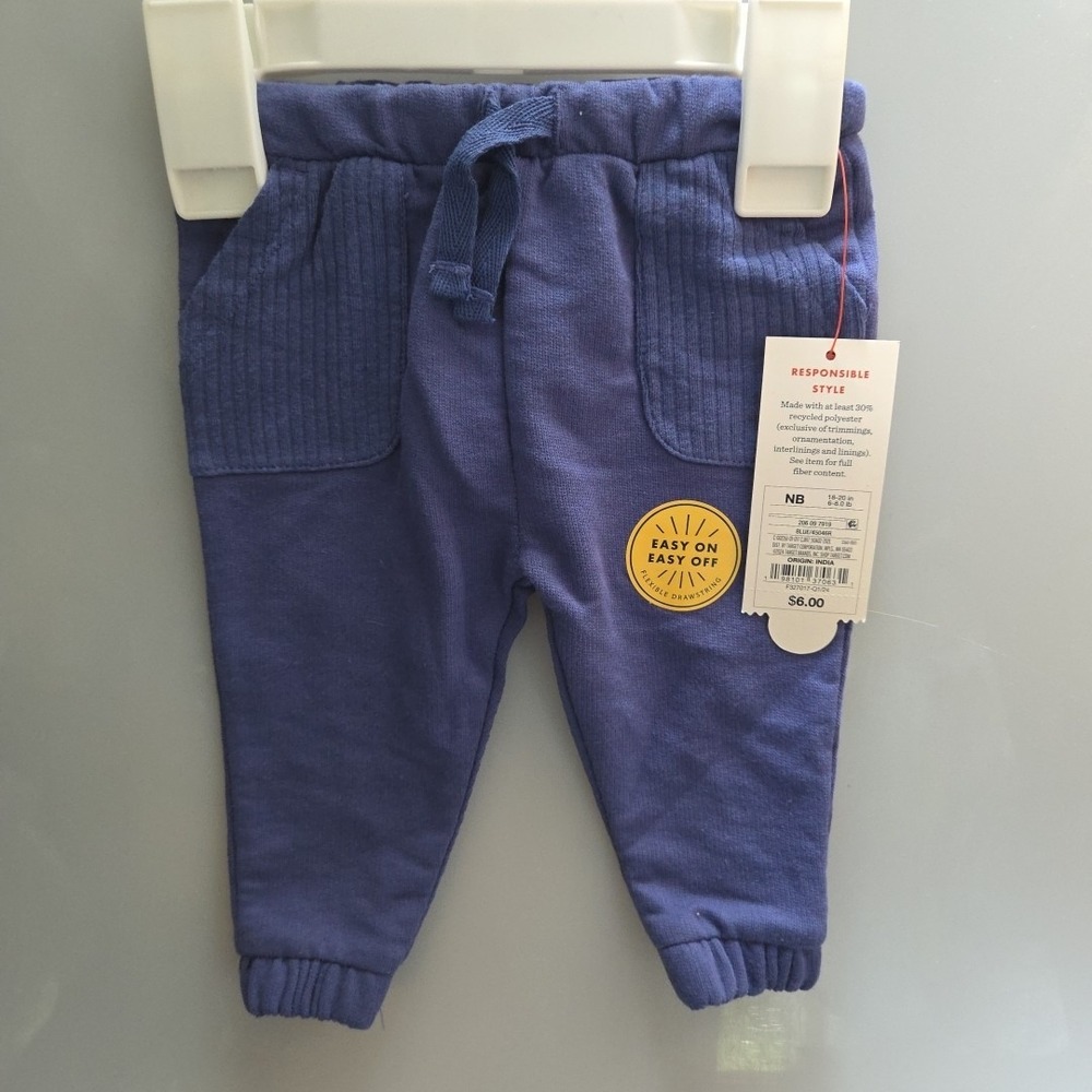Cat & Jack NWT Baby Boy Blue Knit Pants‎ Size NB
